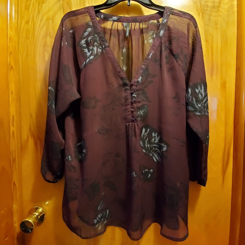 Maurices sheer burgundy top